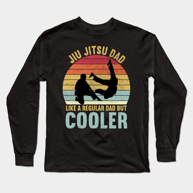 Jiu Jitsu Dad Like a Regular Dad But Cooler Vintage Long Sleeve T-Shirt by DragonTees